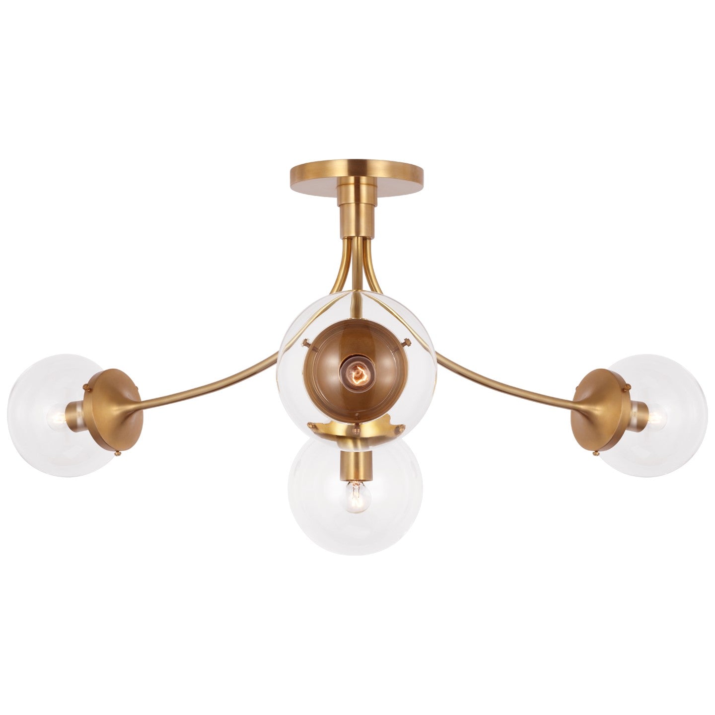 Visual Comfort Signature Canada - KS 4009SB-CG - LED Semi-Flush Mount - Prescott - Soft Brass