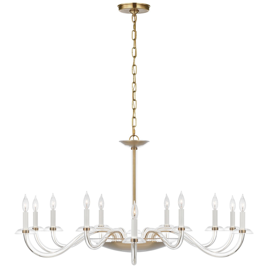 Visual Comfort Signature Canada - PCD 5021CG/HAB - LED Chandelier - Brigitte - Clear Glass and Hand-Rubbed Antique Brass