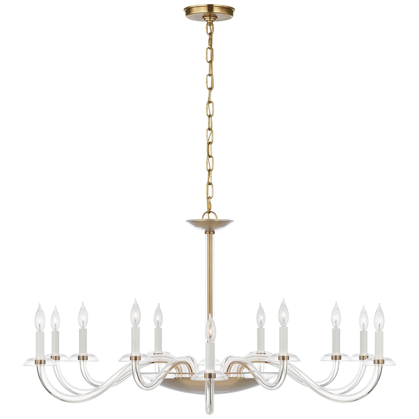 Visual Comfort Signature Canada - PCD 5021CG/HAB - LED Chandelier - Brigitte - Clear Glass and Hand-Rubbed Antique Brass