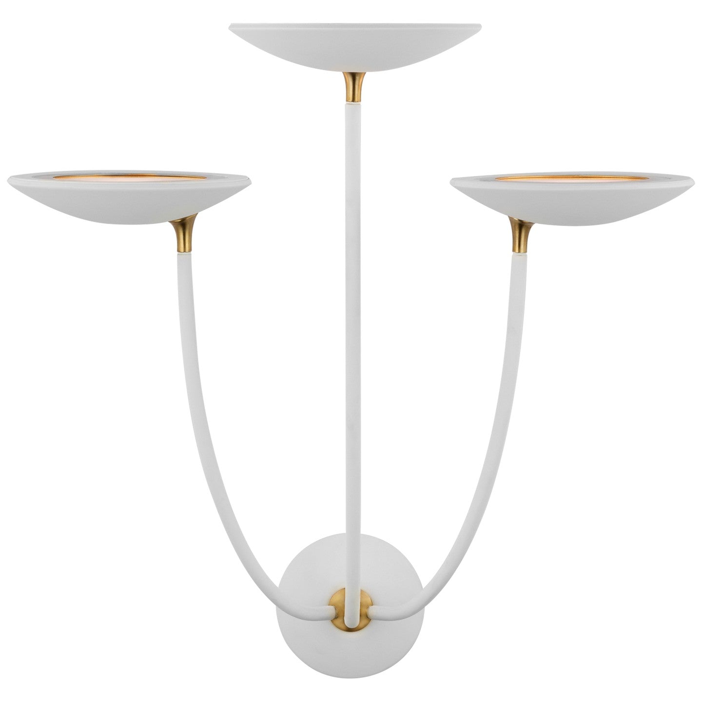 Visual Comfort Signature Canada - TOB 2785WHT/HAB - LED Wall Sconce - Keira - Matte White and Hand-Rubbed Antique Brass