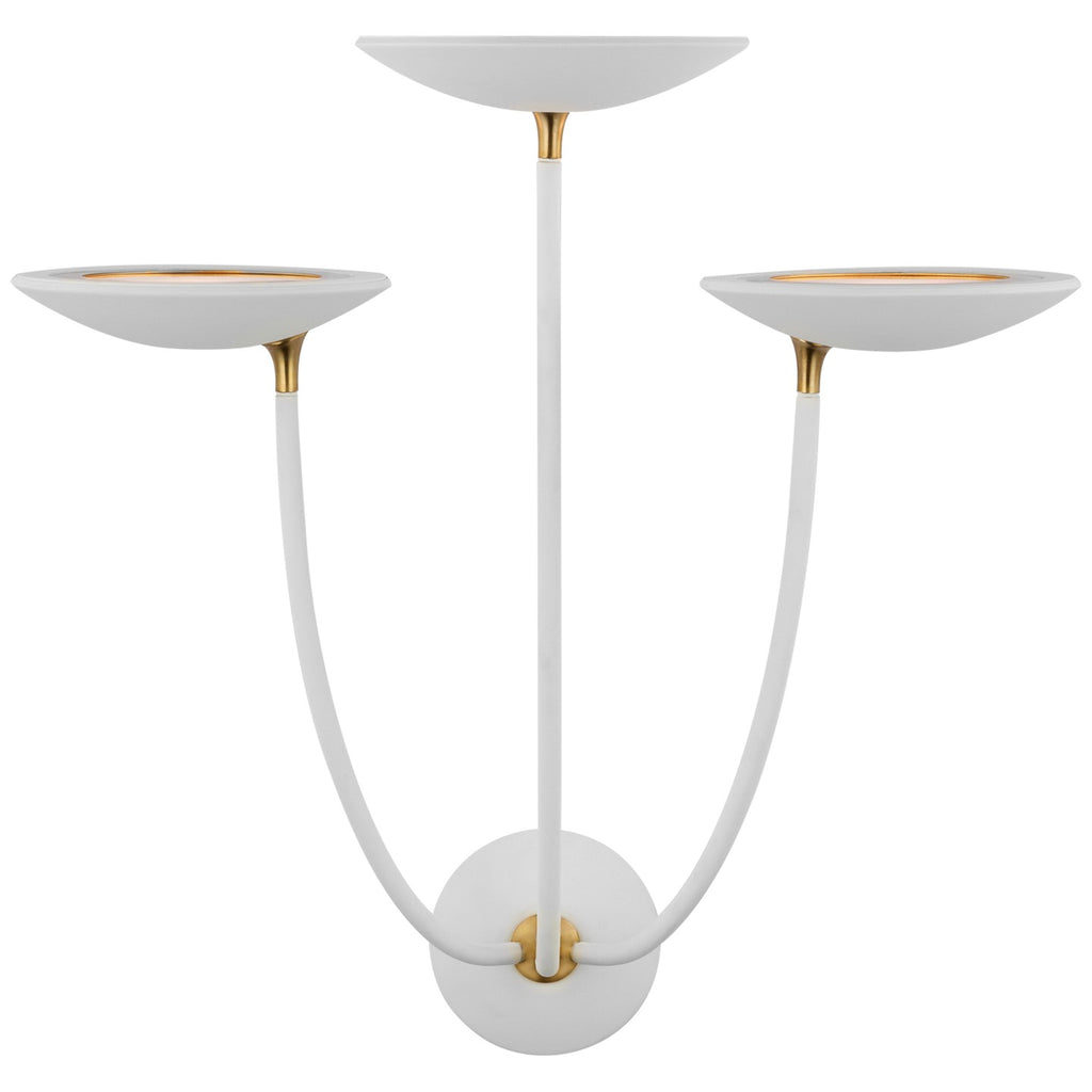 Visual Comfort Signature Canada - TOB 2785WHT/HAB - LED Wall Sconce - Keira - Matte White and Hand-Rubbed Antique Brass