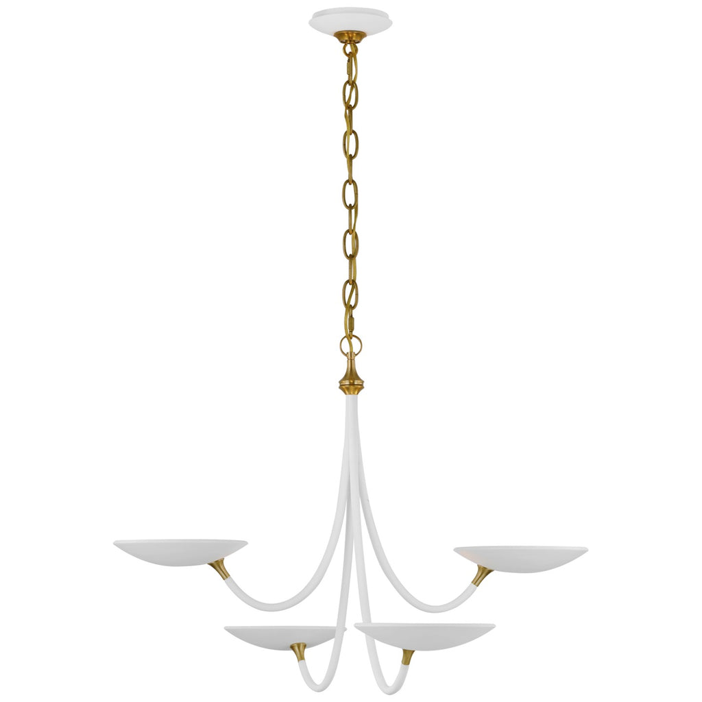 Visual Comfort Signature Canada - TOB 5780WHT/HAB - LED Chandelier - Keira - Matte White and Hand-Rubbed Antique Brass