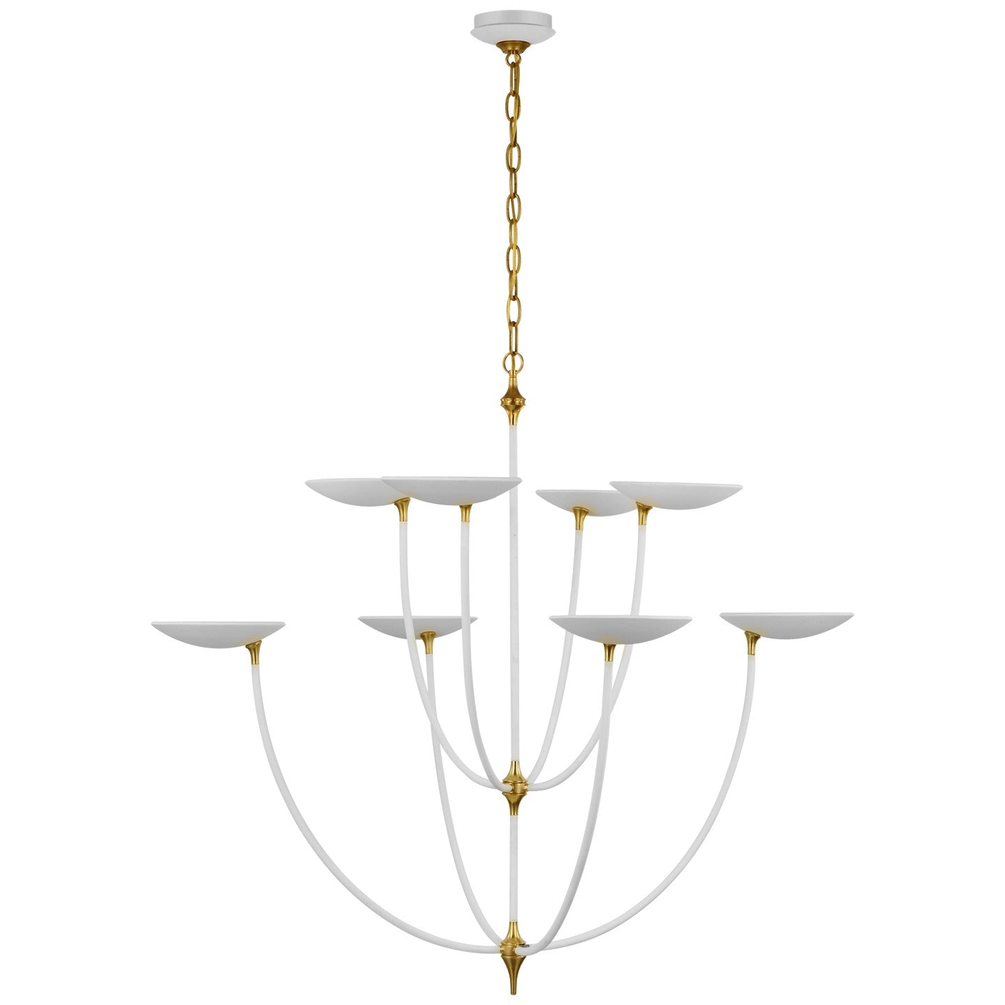 Visual Comfort Signature Canada - TOB 5785WHT/HAB - LED Chandelier - Keira - Matte White and Hand-Rubbed Antique Brass