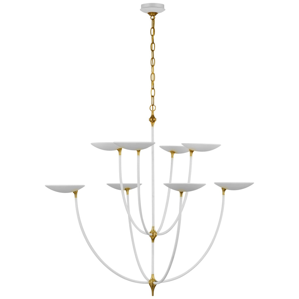 Visual Comfort Signature Canada - TOB 5785WHT/HAB - LED Chandelier - Keira - Matte White and Hand-Rubbed Antique Brass