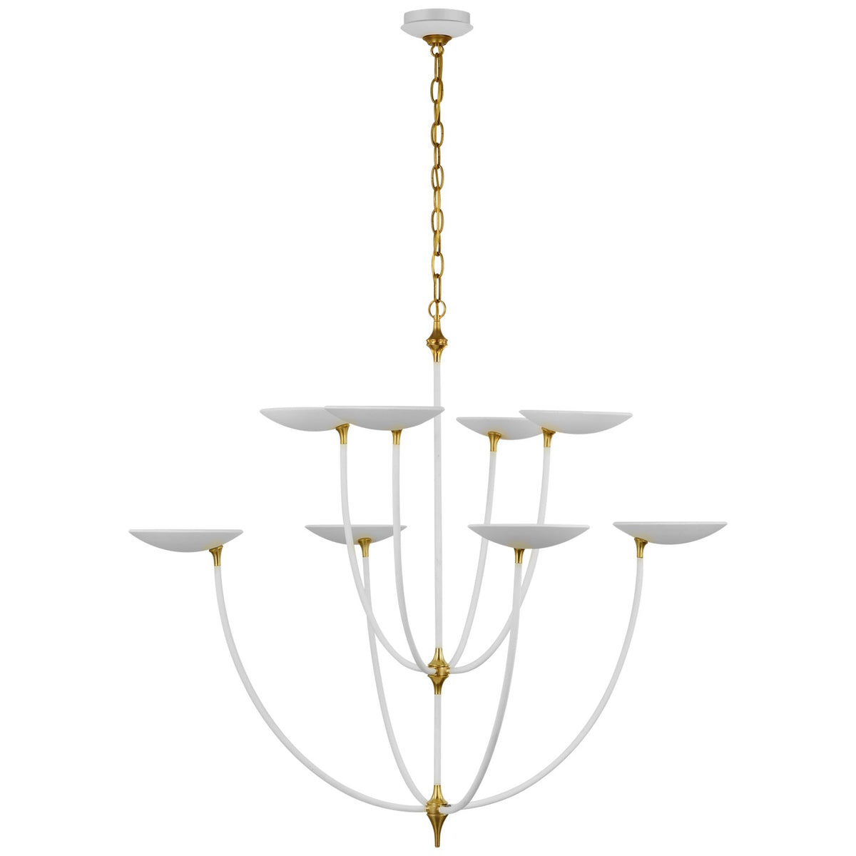Visual Comfort Signature Canada - TOB 5785WHT/HAB - LED Chandelier - Keira - Matte White and Hand-Rubbed Antique Brass