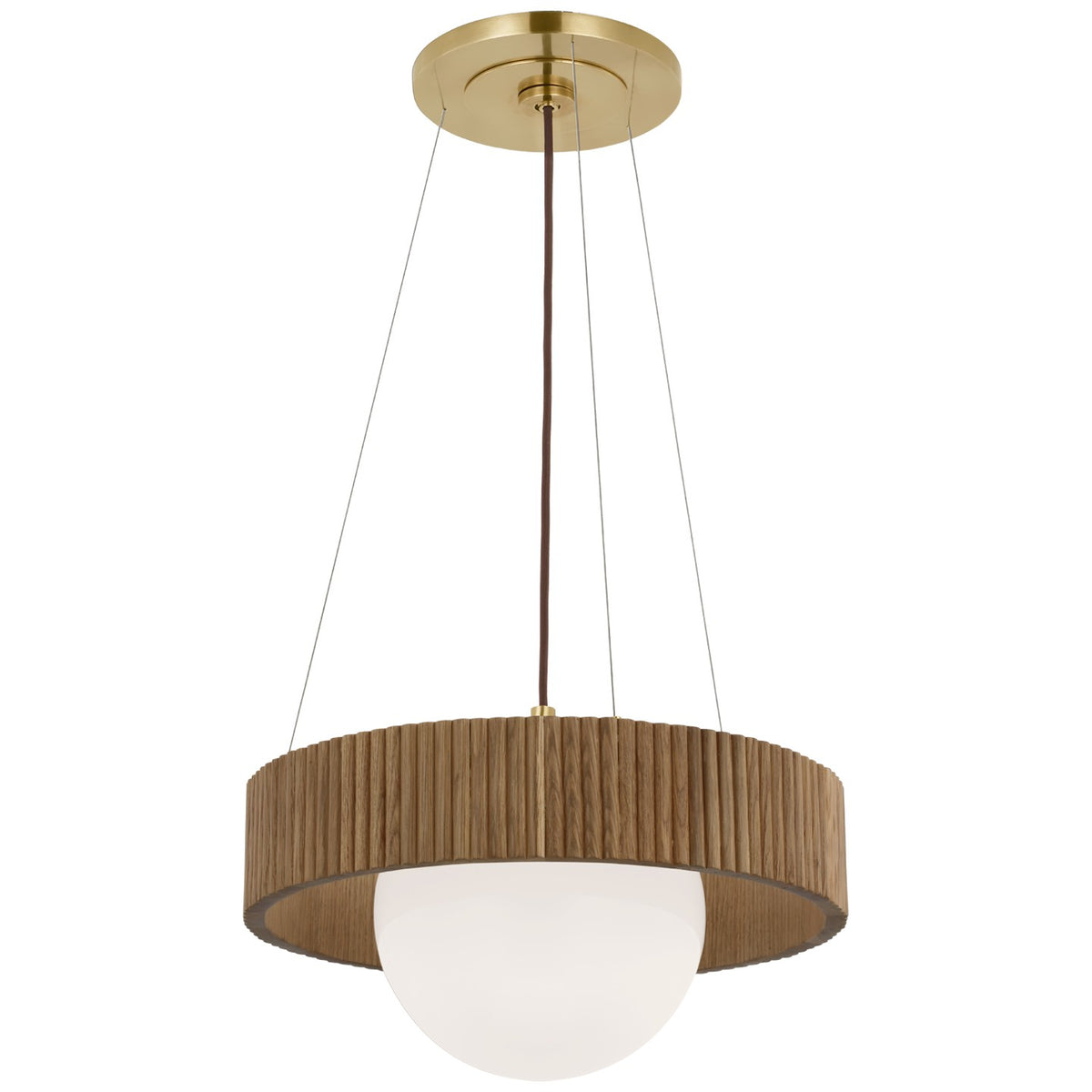 Visual Comfort Signature Canada - WS 5000HAB/NO-WG - LED Chandelier - Arena - Hand-Rubbed Antique Brass and White Glass