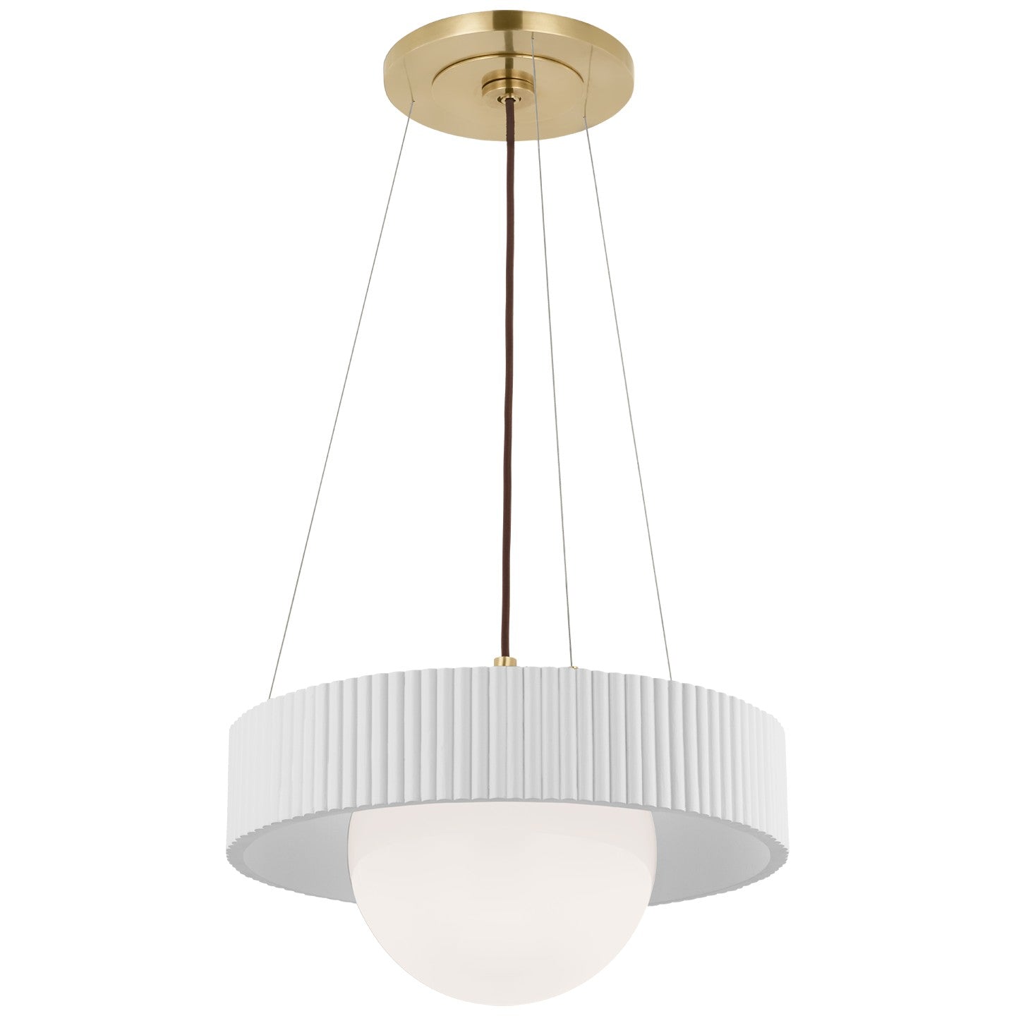 Visual Comfort Signature Canada - WS 5000HAB/WHT-WG - LED Chandelier - Arena - Hand-Rubbed Antique Brass and White Glass