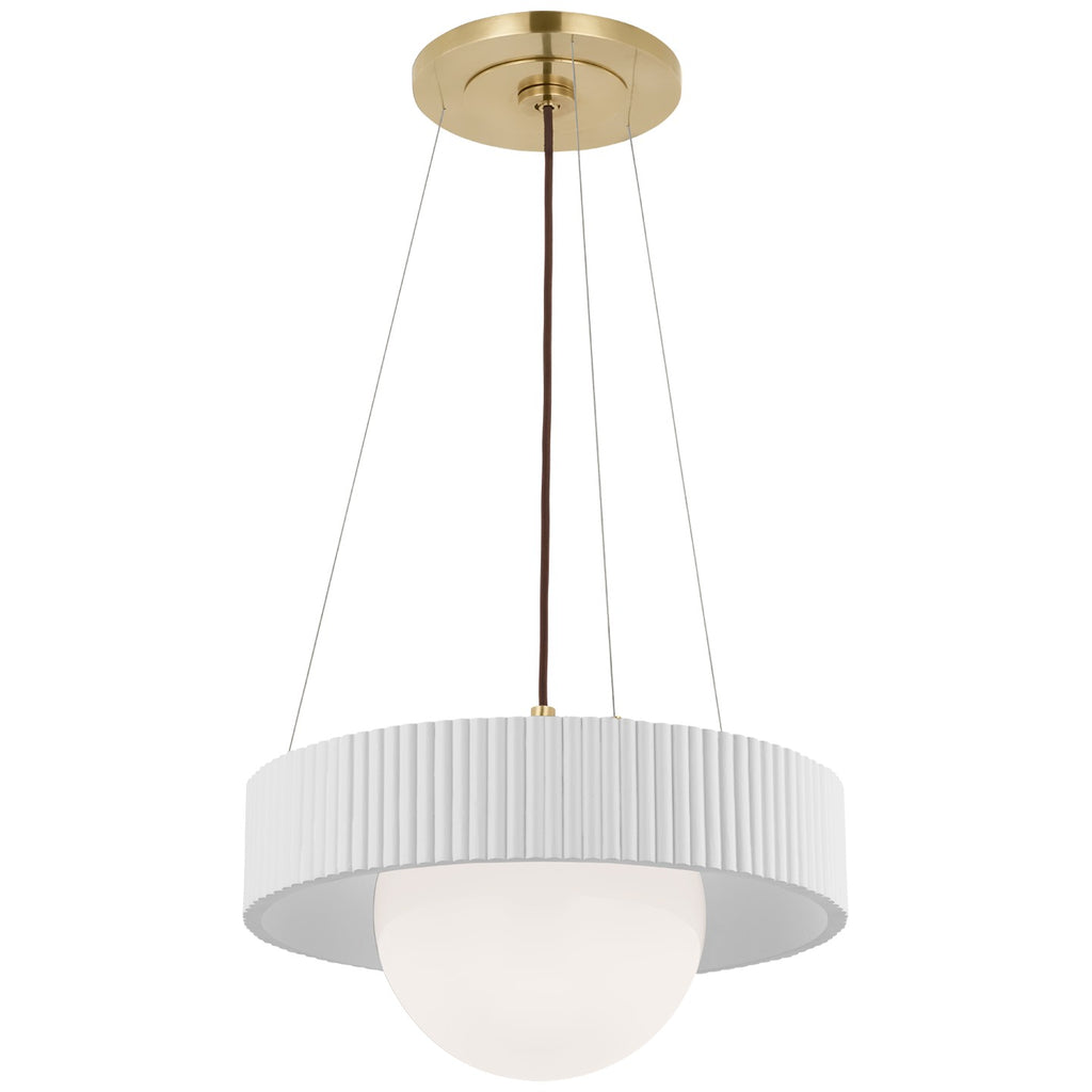Visual Comfort Signature Canada - WS 5000HAB/WHT-WG - LED Chandelier - Arena - Hand-Rubbed Antique Brass and White Glass