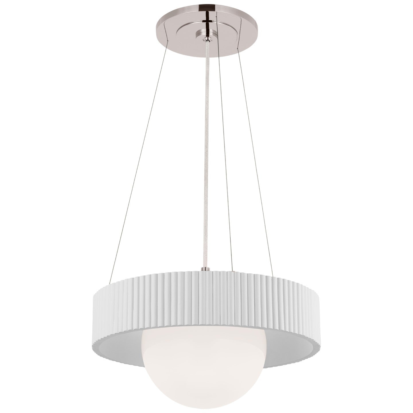 Visual Comfort Signature Canada - WS 5000PN/WHT-WG - LED Chandelier - Arena - Polished Nickel and White Glass