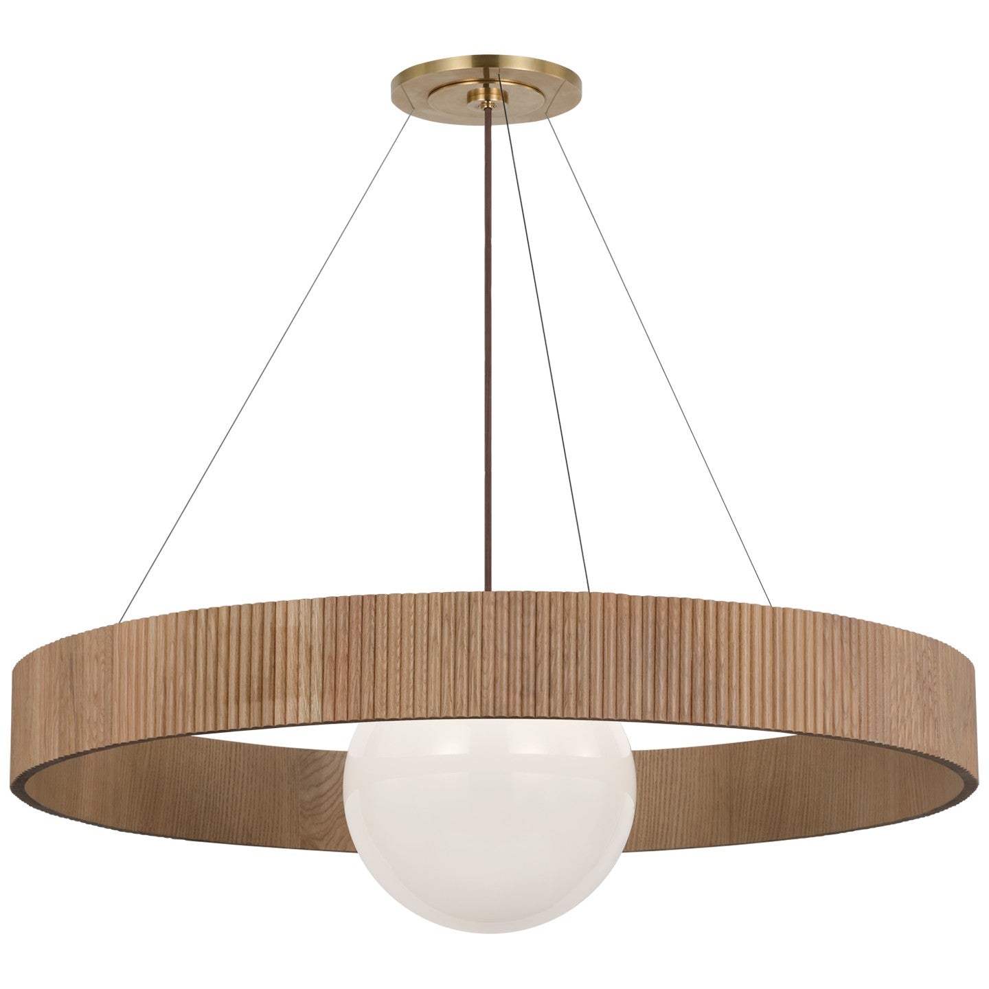 Visual Comfort Signature Canada - WS 5001HAB/NO-WG - LED Chandelier - Arena - Hand-Rubbed Antique Brass and White Glass