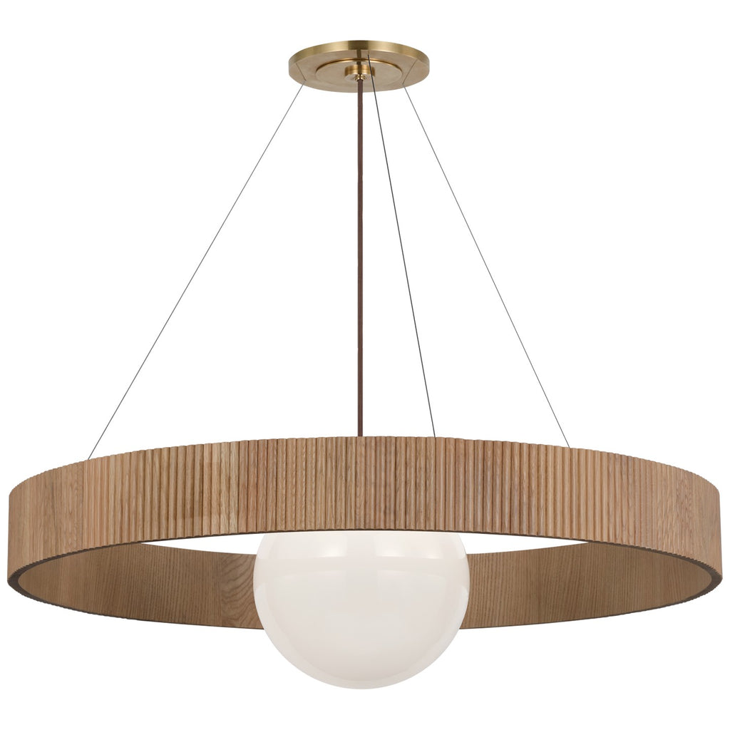Visual Comfort Signature Canada - WS 5001HAB/NO-WG - LED Chandelier - Arena - Hand-Rubbed Antique Brass and White Glass