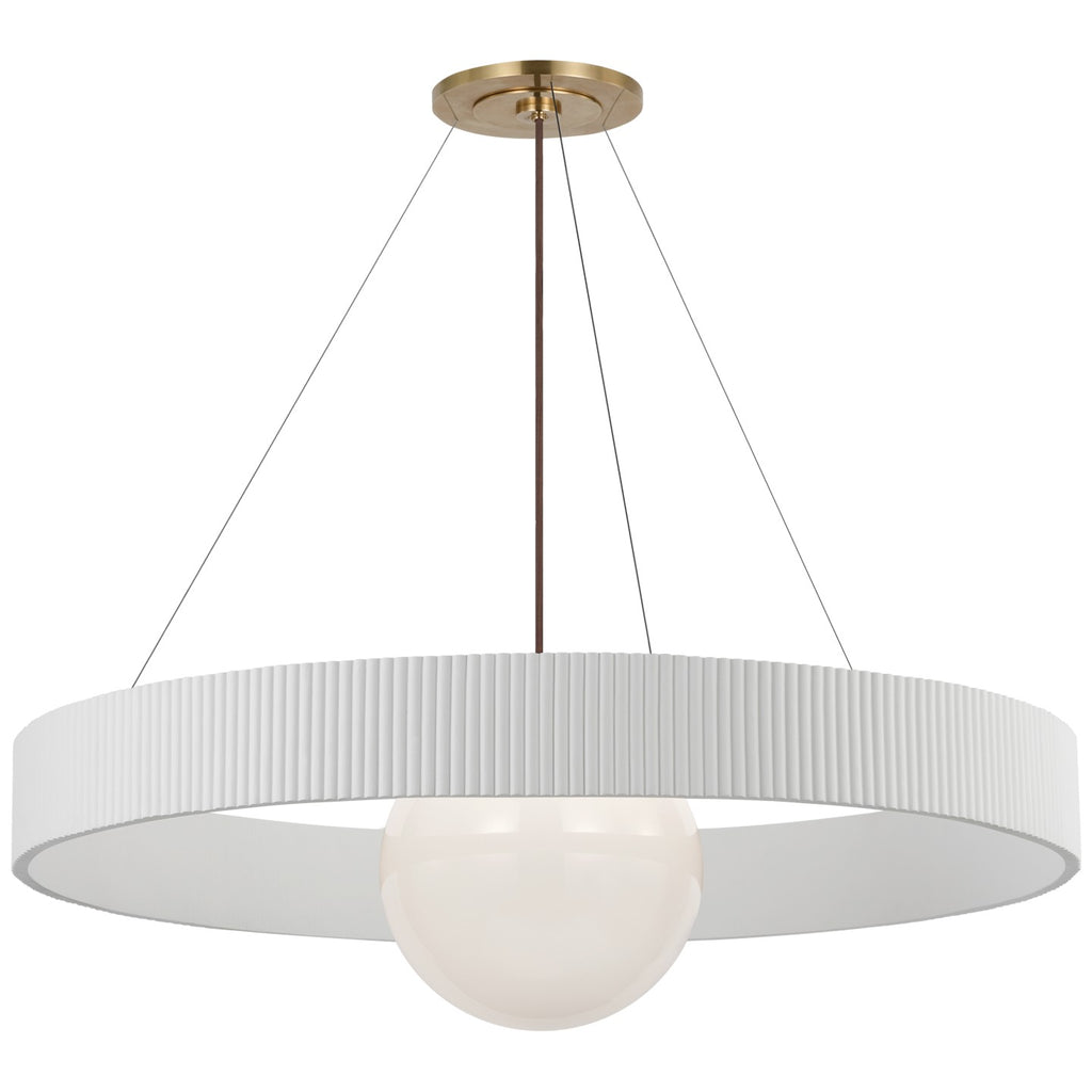 Visual Comfort Signature Canada - WS 5001HAB/WHT-WG - LED Chandelier - Arena - Hand-Rubbed Antique Brass and White Glass