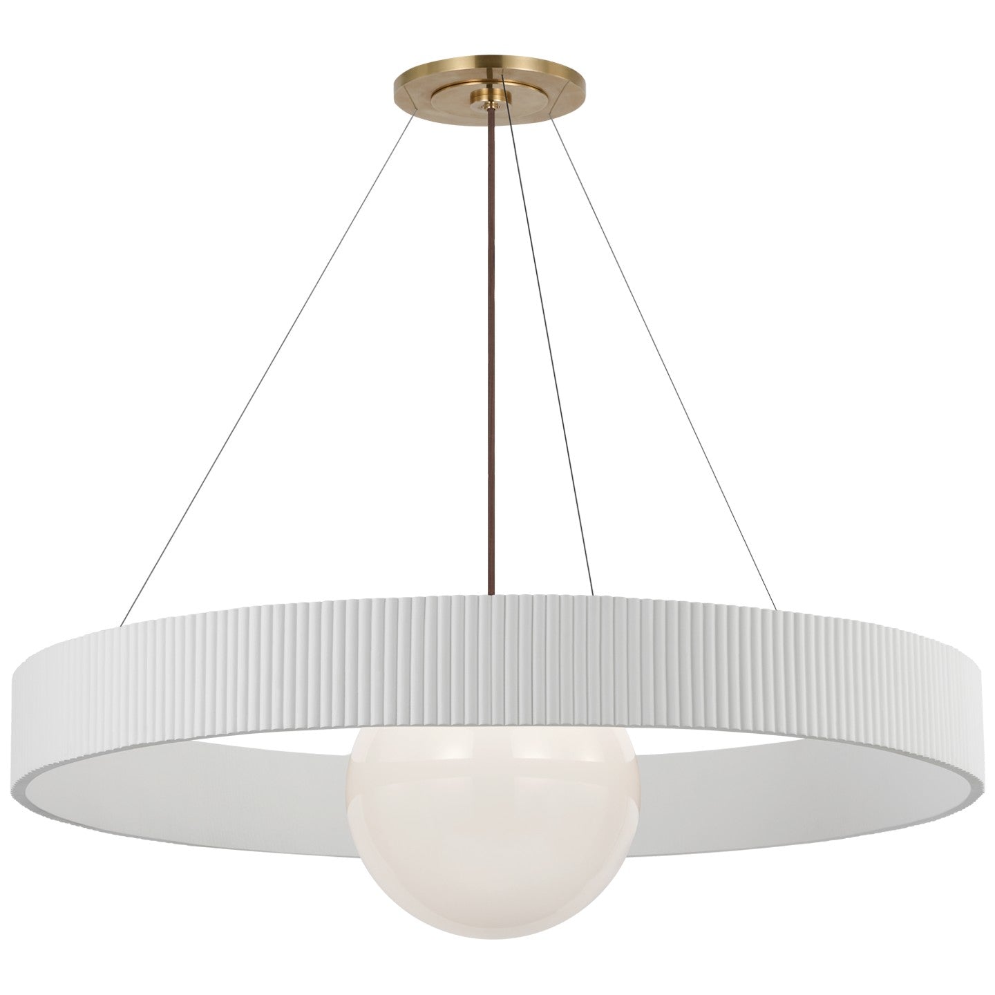 Visual Comfort Signature Canada - WS 5001HAB/WHT-WG - LED Chandelier - Arena - Hand-Rubbed Antique Brass and White Glass