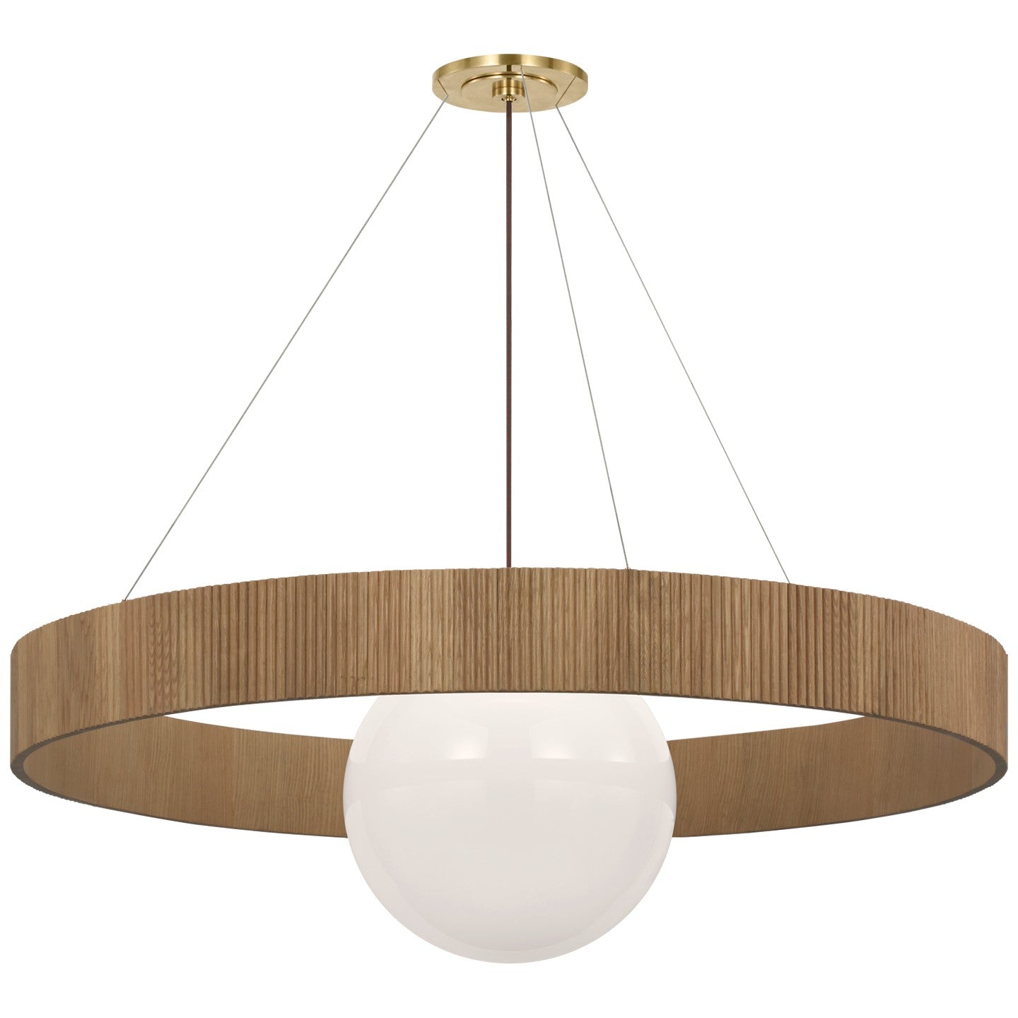 Visual Comfort Signature Canada - WS 5002HAB/NO-WG - LED Chandelier - Arena - Hand-Rubbed Antique Brass and White Glass