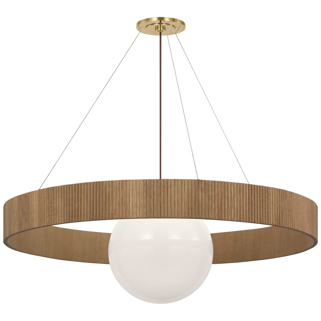 Visual Comfort Signature Canada - WS 5002HAB/NO-WG - LED Chandelier - Arena - Hand-Rubbed Antique Brass and White Glass
