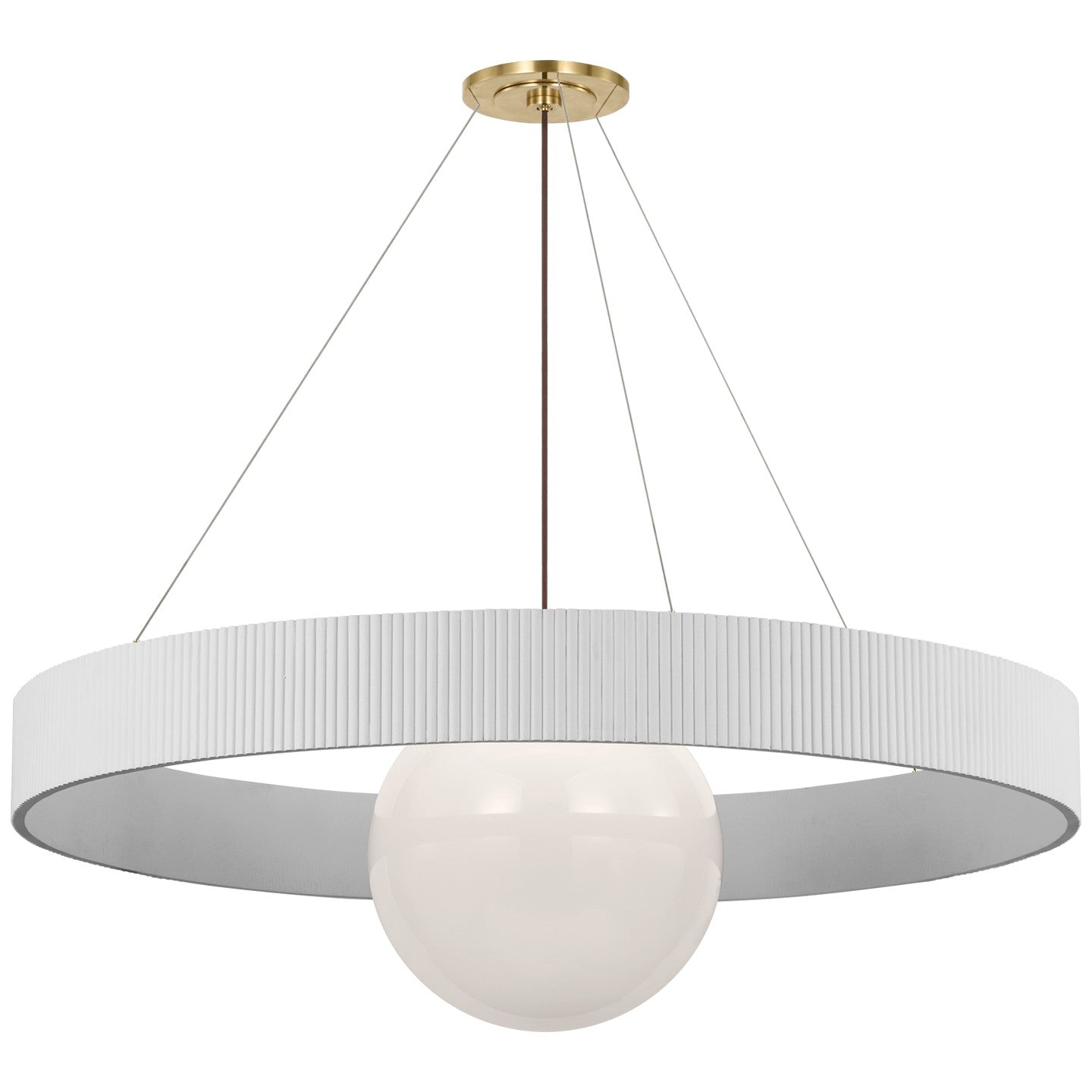 Visual Comfort Signature Canada - WS 5002HAB/WHT-WG - LED Chandelier - Arena - Hand-Rubbed Antique Brass and White Glass