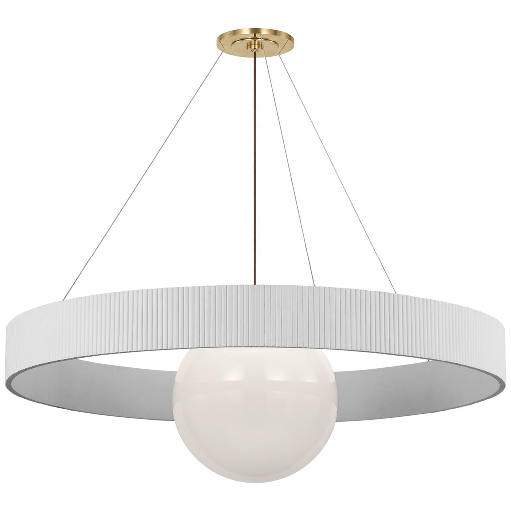 Visual Comfort Signature Canada - WS 5002HAB/WHT-WG - LED Chandelier - Arena - Hand-Rubbed Antique Brass and White Glass