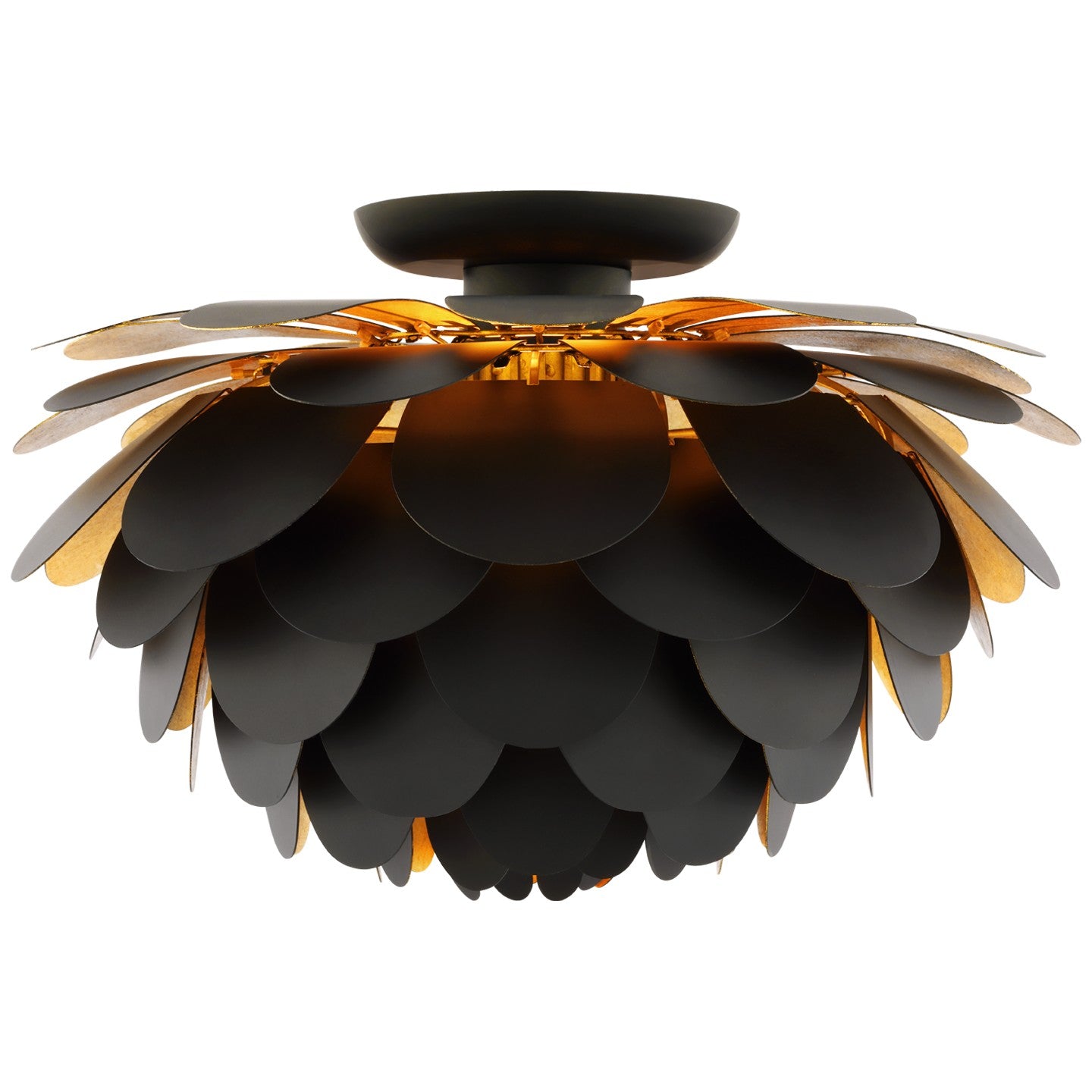 Visual Comfort Signature Canada - CHC 4163MBK/G - LED Flush Mount - Cynara - Matte Black and Gild