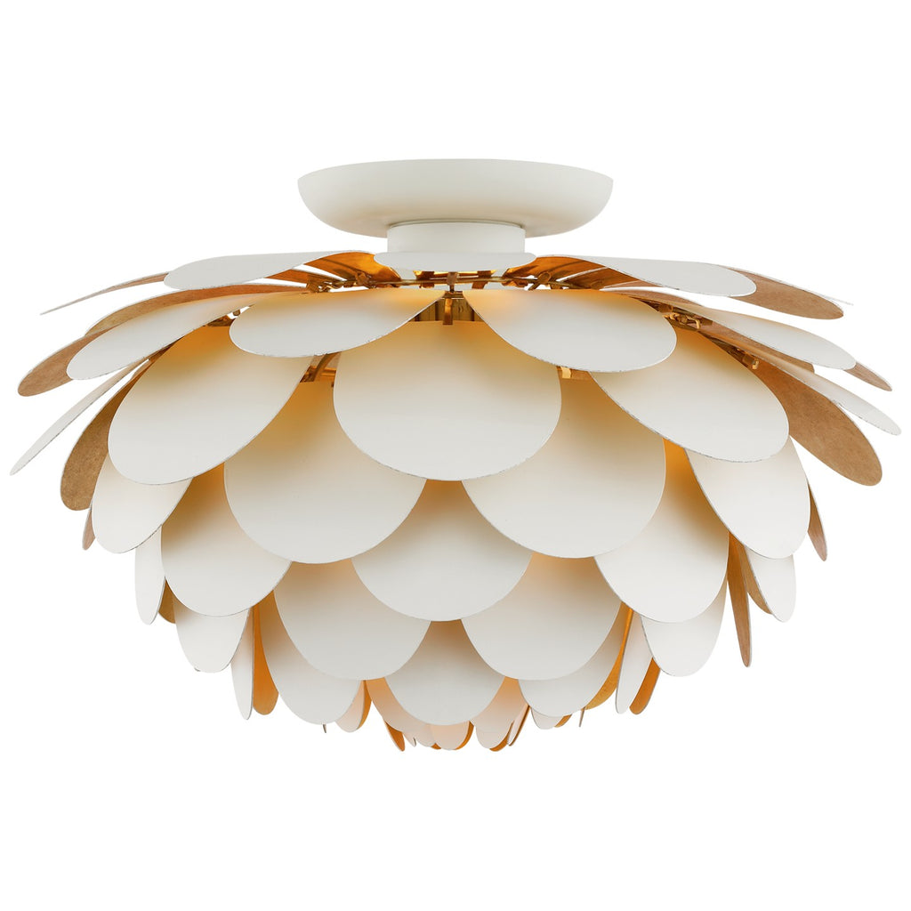Visual Comfort Signature Canada - CHC 4163WHT/G - LED Flush Mount - Cynara - White and Gild