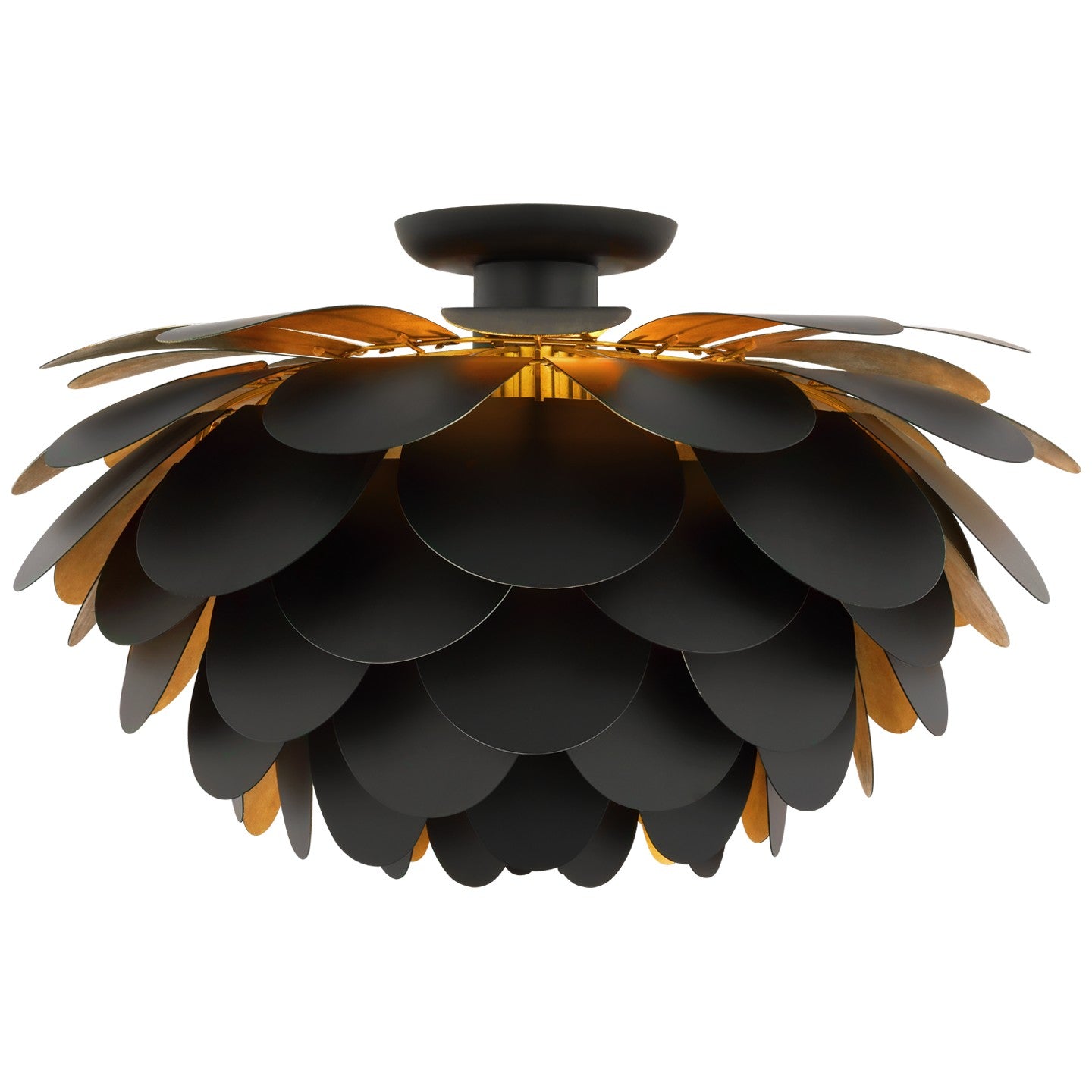 Visual Comfort Signature Canada - CHC 4164MBK/G - LED Flush Mount - Cynara - Matte Black and Gild