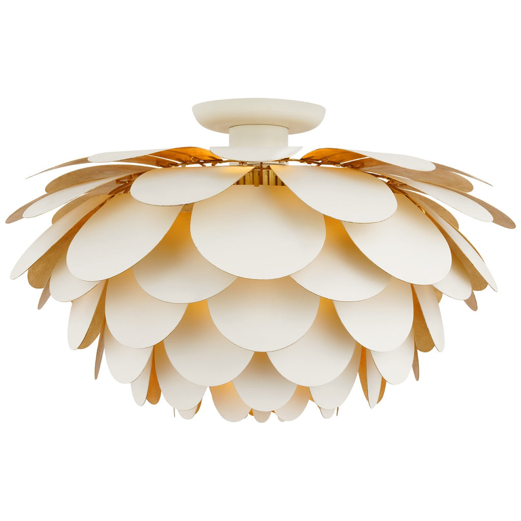 Visual Comfort Signature Canada - CHC 4164WHT/G - LED Flush Mount - Cynara - White and Gild