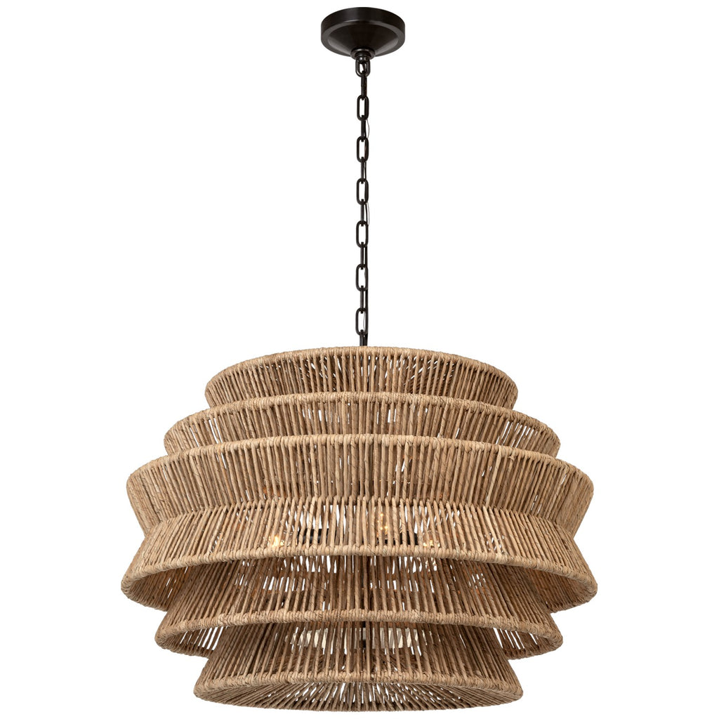 Visual Comfort Signature Canada - CHC 5016BZ/NAB - LED Chandelier - Antigua - Bronze and Natural Abaca