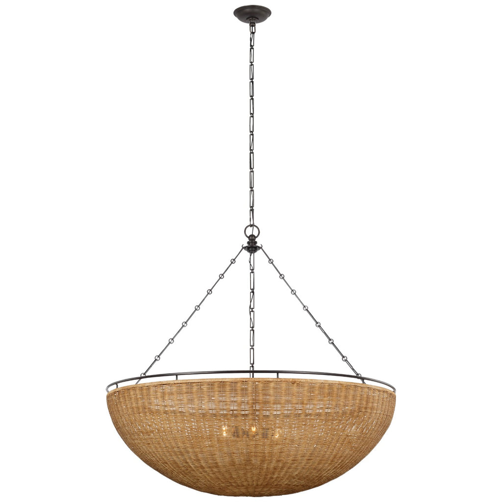 Visual Comfort Signature Canada - CHC 5639AI/NTW - LED Chandelier - Clovis - Aged Iron and Natural Wicker