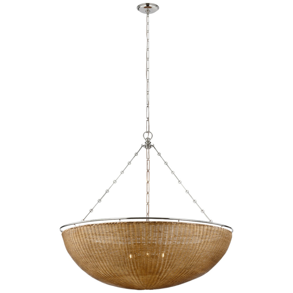 Visual Comfort Signature Canada - CHC 5639PN/NTW - LED Chandelier - Clovis - Polished Nickel and Natural Wicker