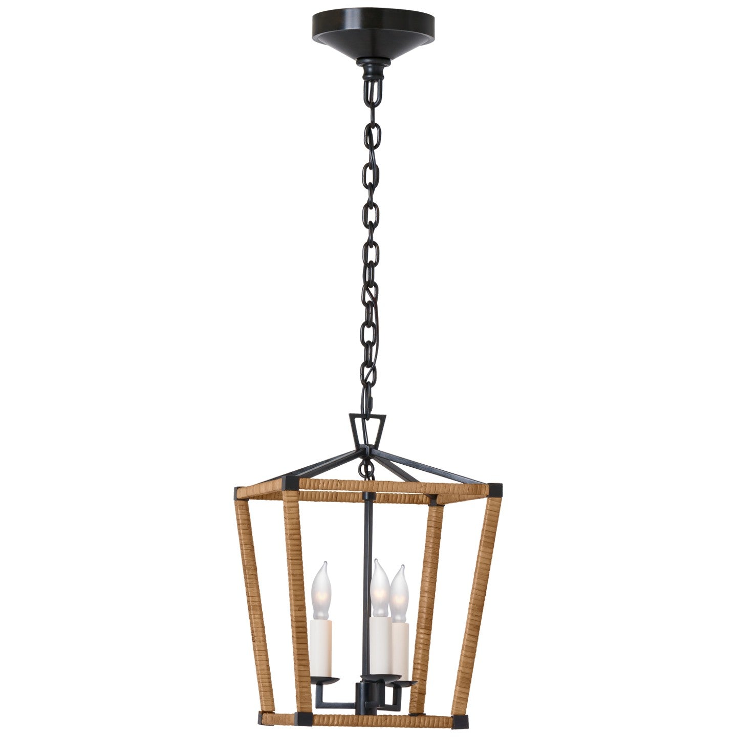 Visual Comfort Signature Canada - CHC 5875AI/NRT - LED Lantern - Darlana Wrapped - Aged Iron and Natural Rattan