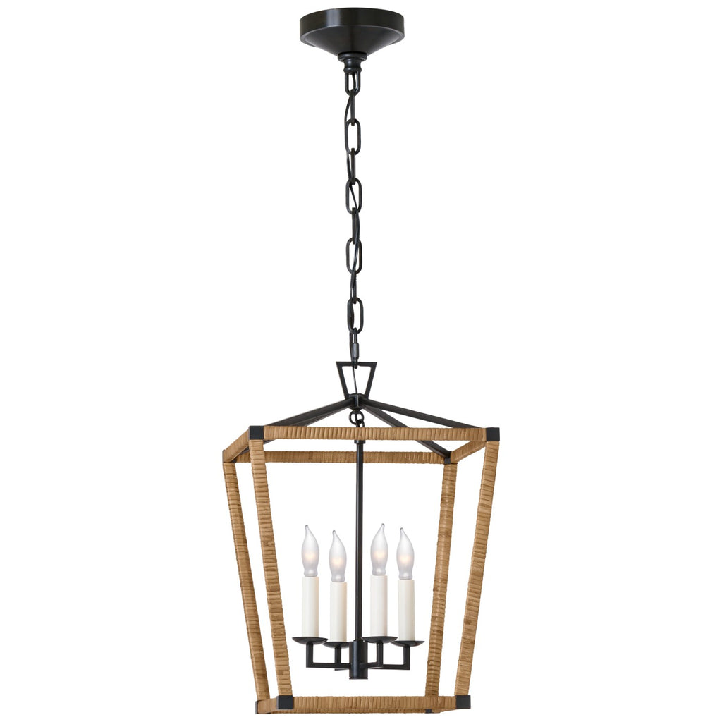 Visual Comfort Signature Canada - CHC 5876AI/NRT - LED Lantern - Darlana Wrapped - Aged Iron and Natural Rattan