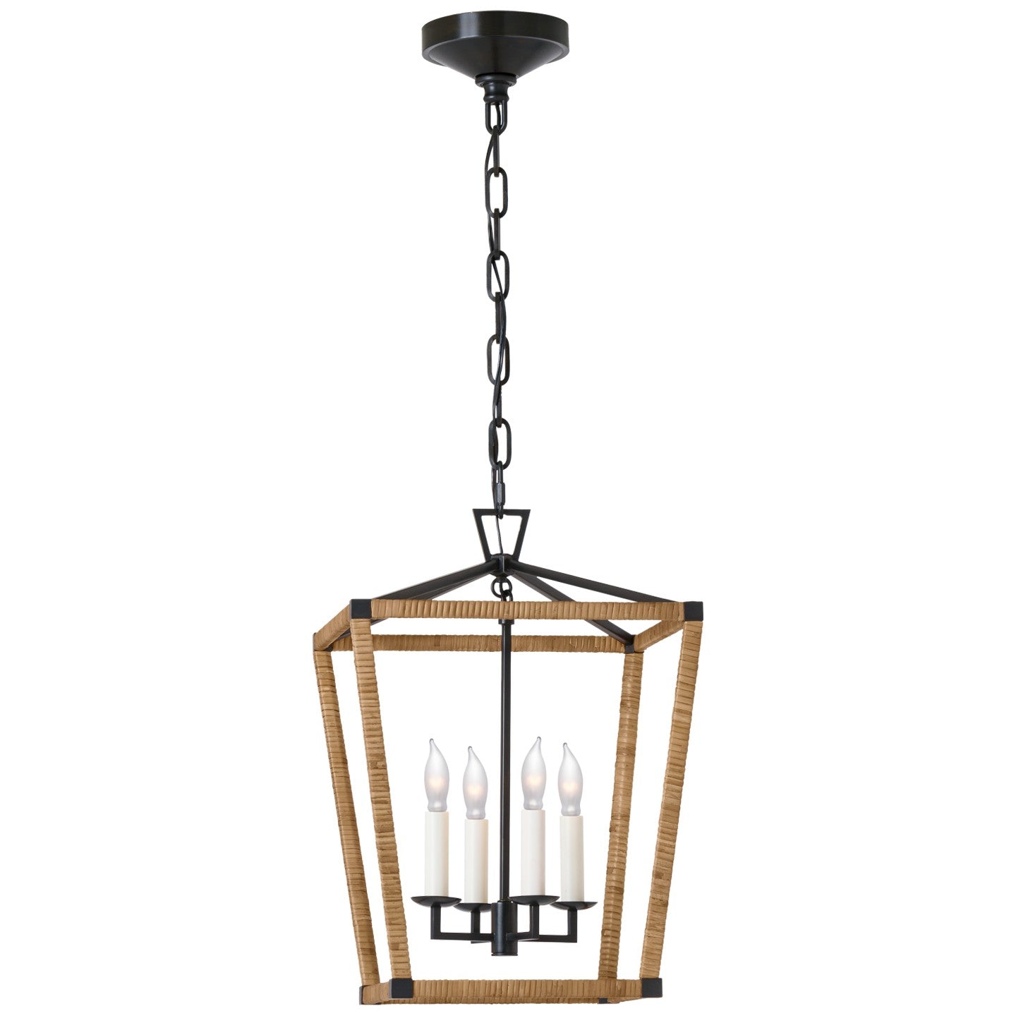 Visual Comfort Signature Canada - CHC 5876AI/NRT - LED Lantern - Darlana Wrapped - Aged Iron and Natural Rattan
