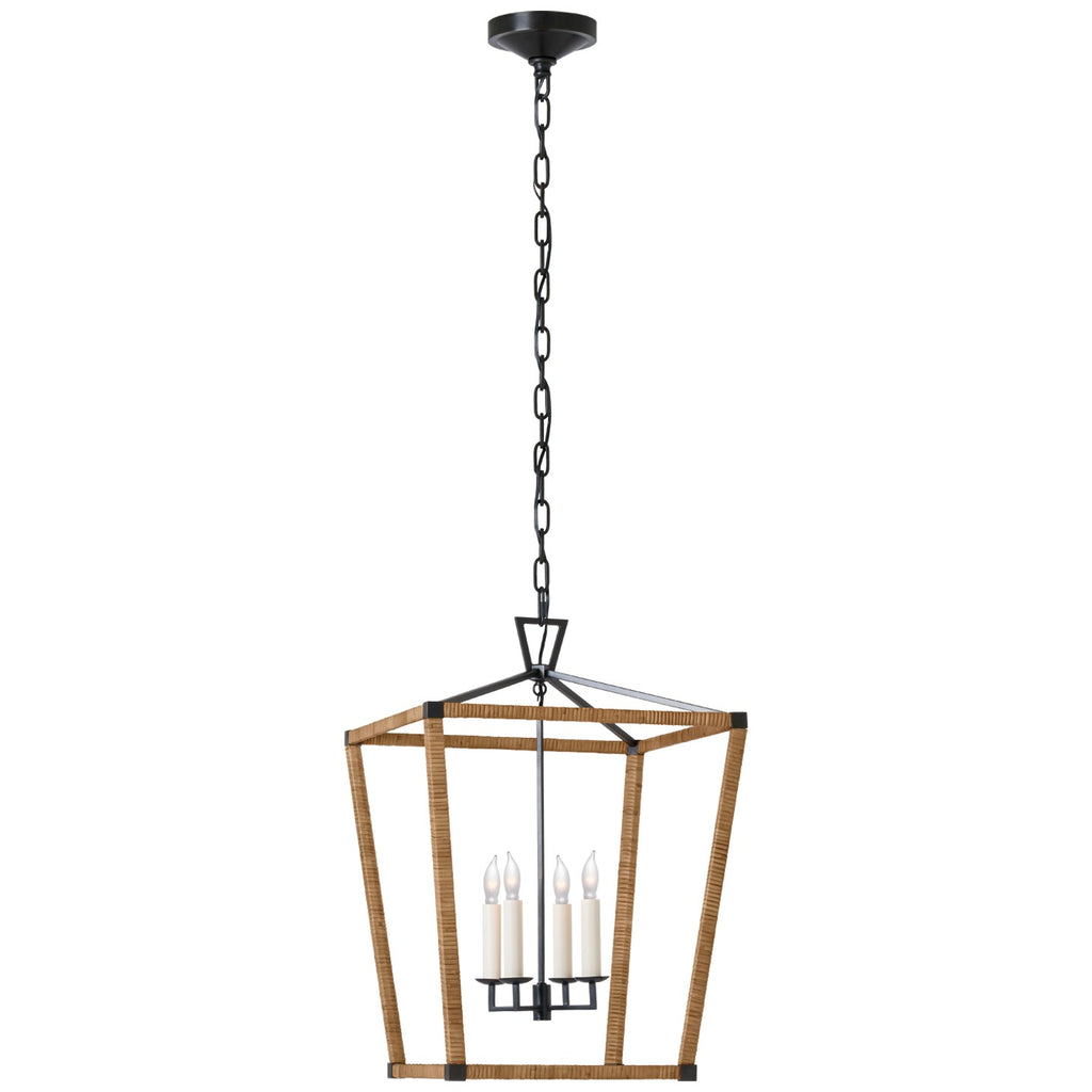 Visual Comfort Signature Canada - CHC 5877AI/NRT - LED Lantern - Darlana Wrapped - Aged Iron and Natural Rattan