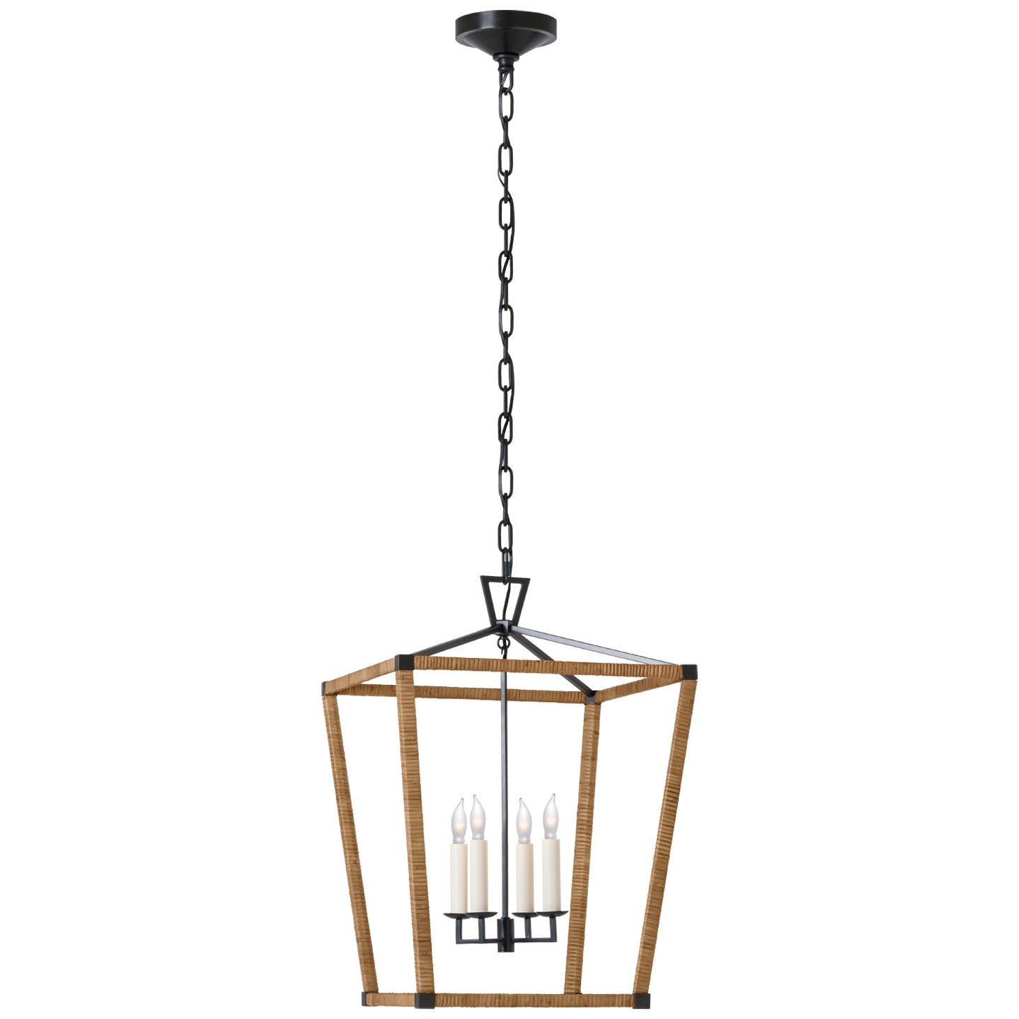 Visual Comfort Signature Canada - CHC 5877AI/NRT - LED Lantern - Darlana Wrapped - Aged Iron and Natural Rattan