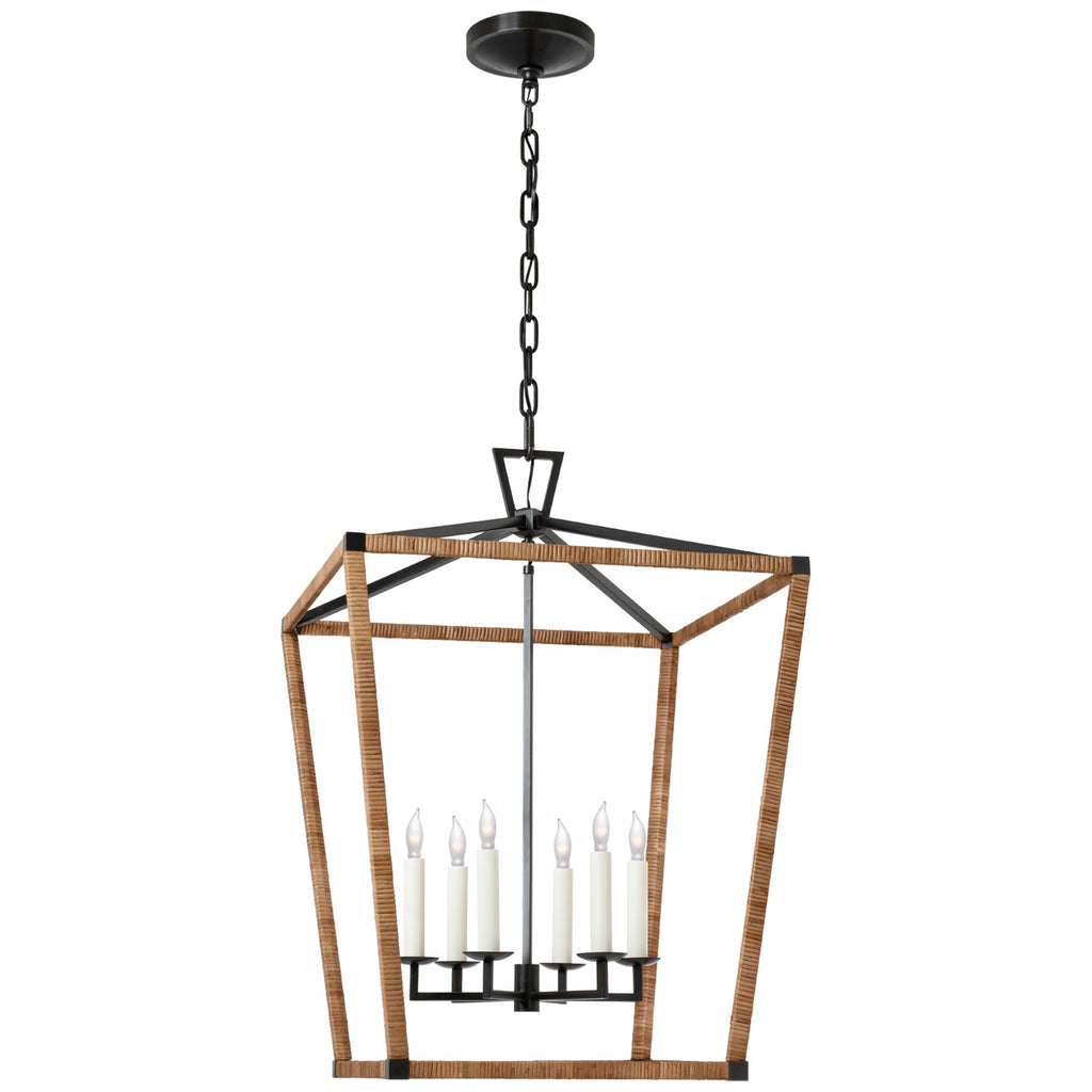 Visual Comfort Signature Canada - CHC 5879AI/NRT - LED Lantern - Darlana Wrapped - Aged Iron and Natural Rattan