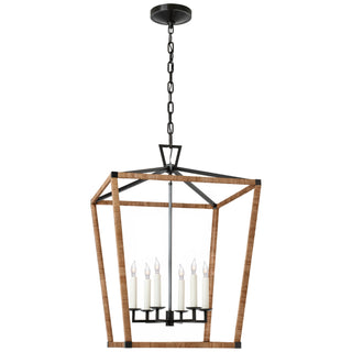 Visual Comfort Signature Canada - CHC 5879AI/NRT - LED Lantern - Darlana Wrapped - Aged Iron and Natural Rattan