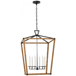 Visual Comfort Signature Canada - CHC 5881AI/NRT - LED Lantern - Darlana Wrapped - Aged Iron and Natural Rattan