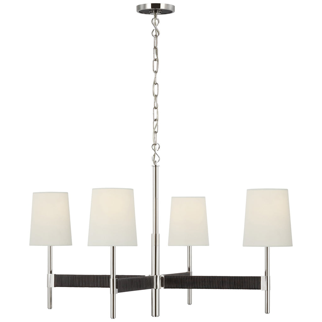 Visual Comfort Signature Canada - SK 5555PN/BRT-L - LED Chandelier - Elle - Polished Nickel and Black Rattan
