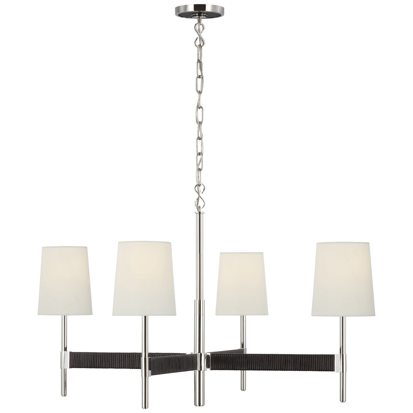 Visual Comfort Signature Canada - SK 5555PN/BRT-L - LED Chandelier - Elle - Polished Nickel and Black Rattan