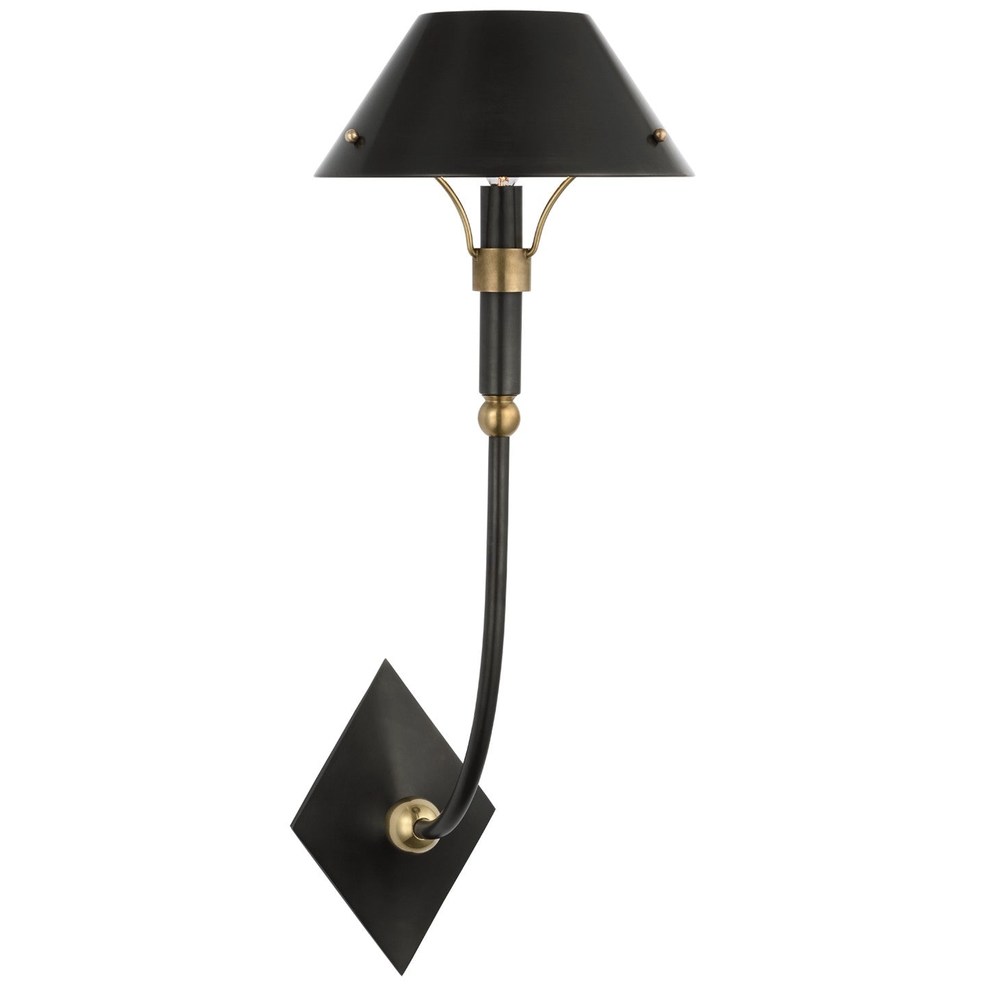 Visual Comfort Signature Canada - TOB 2722BZ/HAB-BZ - LED Wall Sconce - Turlington - Bronze and Hand-Rubbed Antique Brass