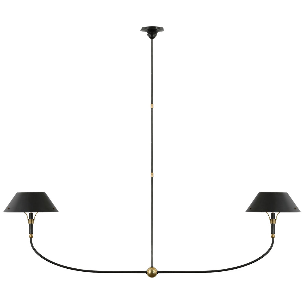 Visual Comfort Signature Canada - TOB 5728BZ/HAB-BZ - LED Linear Chandelier - Turlington - Bronze and Hand-Rubbed Antique Brass
