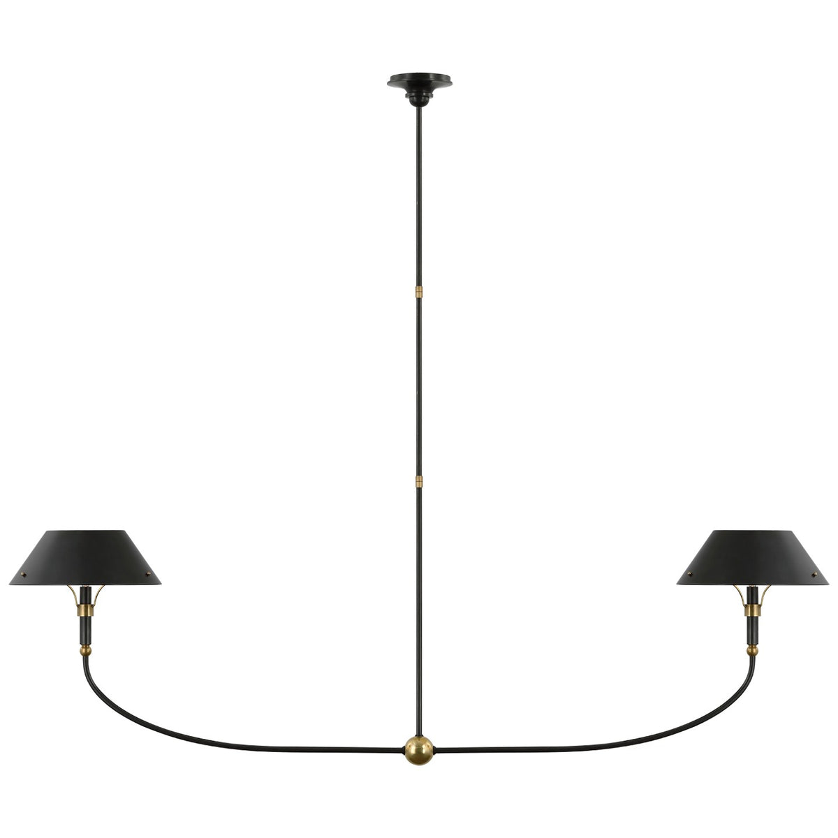 Visual Comfort Signature Canada - TOB 5728BZ/HAB-BZ - LED Linear Chandelier - Turlington - Bronze and Hand-Rubbed Antique Brass