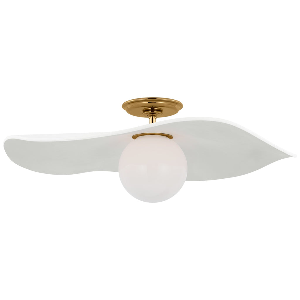 Visual Comfort Signature Canada - WS 4040HAB-WHT - LED Semi-Flush Mount - Mahalo - Hand-Rubbed Antique Brass