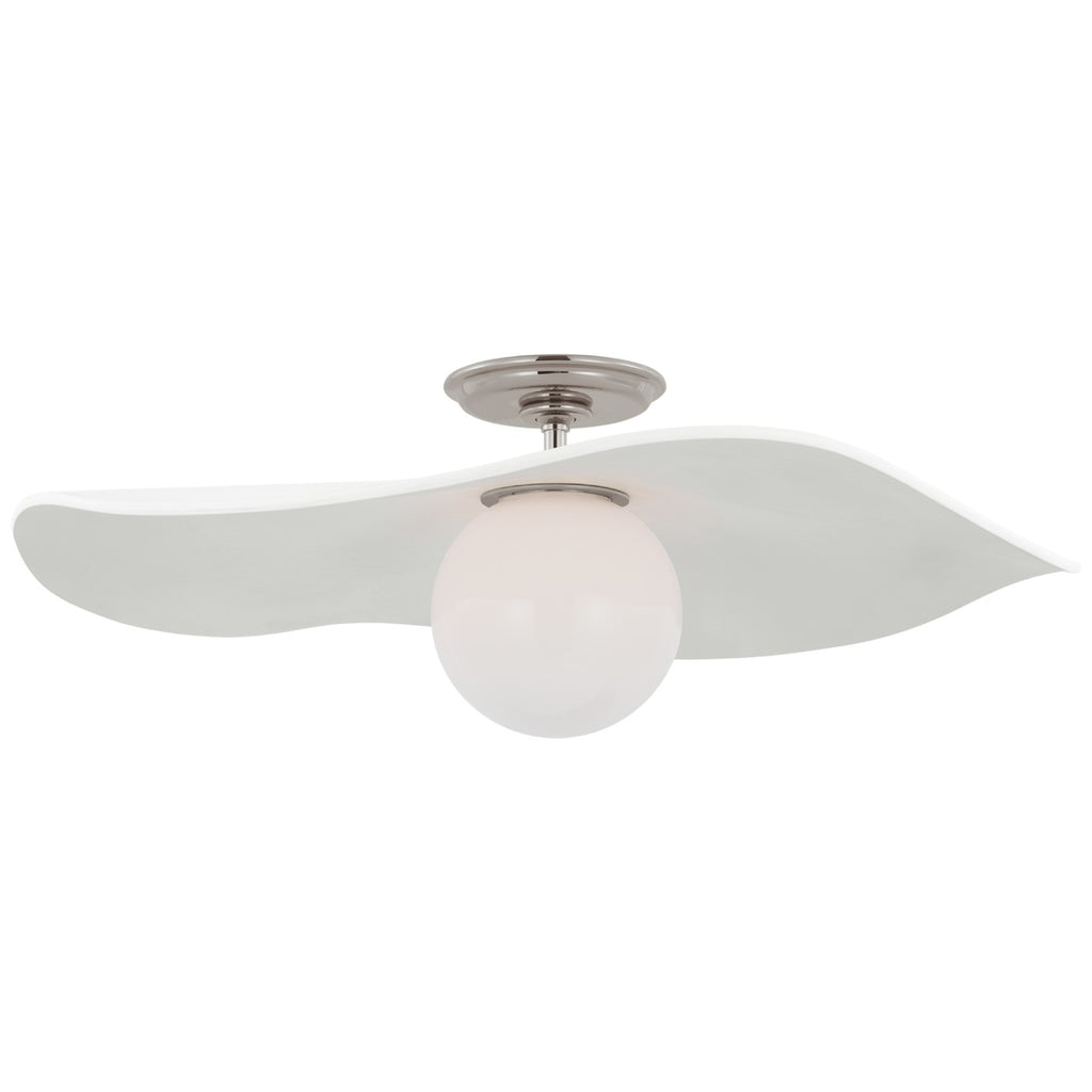 Visual Comfort Signature Canada - WS 4040PN-WHT - LED Semi-Flush Mount - Mahalo - Polished Nickel