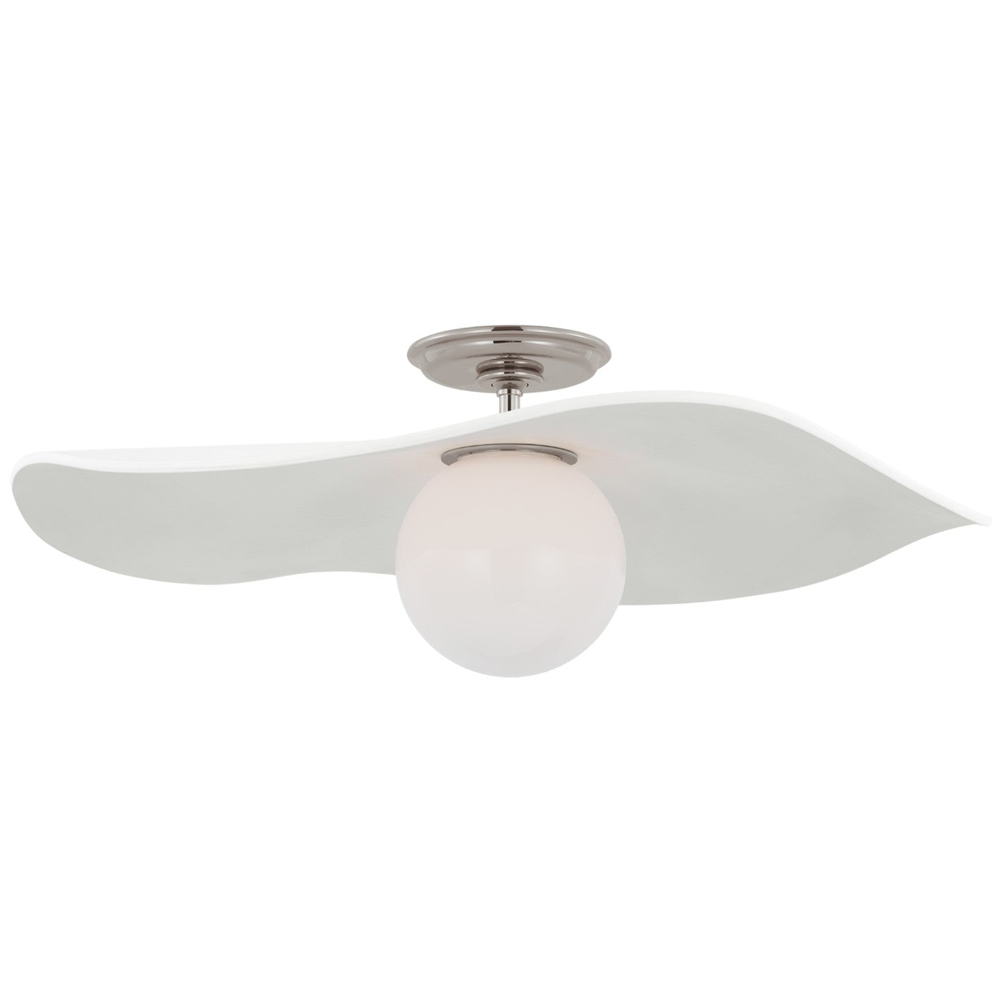 Visual Comfort Signature Canada - WS 4040PN-WHT - LED Semi-Flush Mount - Mahalo - Polished Nickel