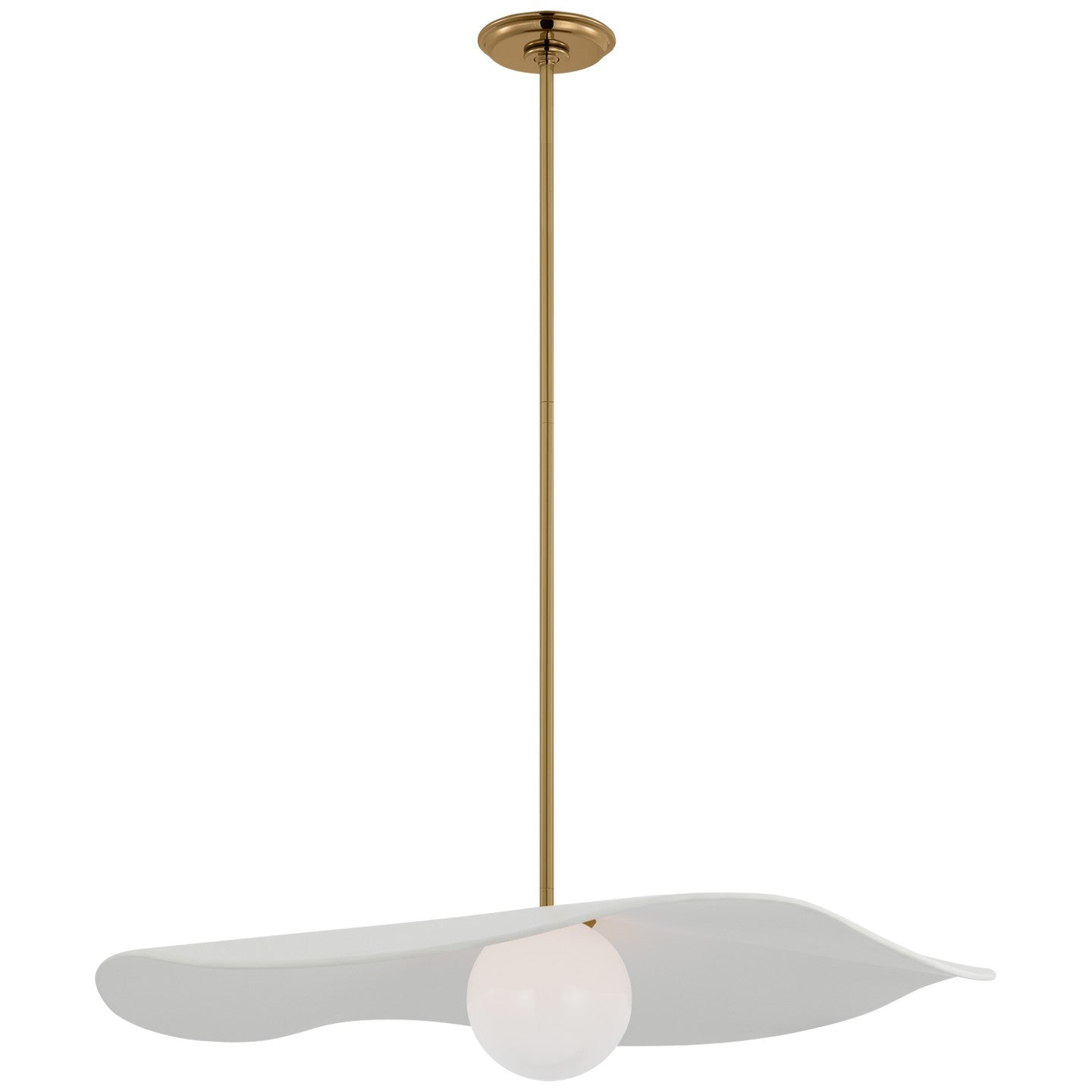 Visual Comfort Signature Canada - WS 5040HAB-WHT - LED Pendant - Mahalo - Hand-Rubbed Antique Brass