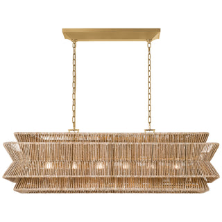 Visual Comfort Signature Canada - CHC 5025AB/NAB - LED Linear Pendant - Antigua - Antique-Burnished Brass and Natural Abaca