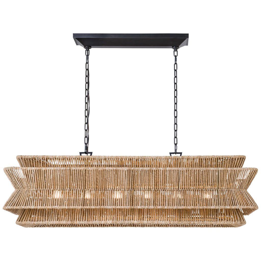 Visual Comfort Signature Canada - CHC 5025BZ/NAB - LED Linear Pendant - Antigua - Bronze and Natural Abaca