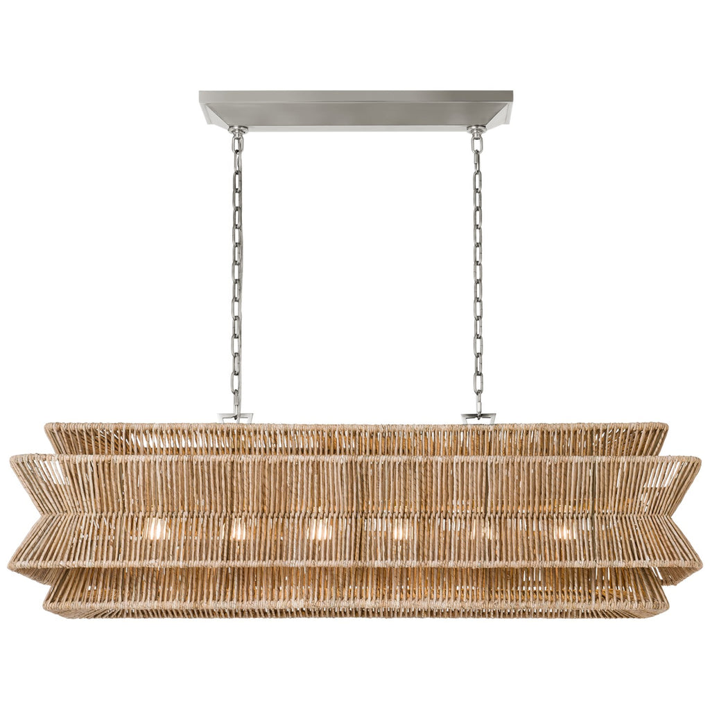 Visual Comfort Signature Canada - CHC 5025PN/NAB - LED Linear Pendant - Antigua - Polished Nickel and Natural Abaca