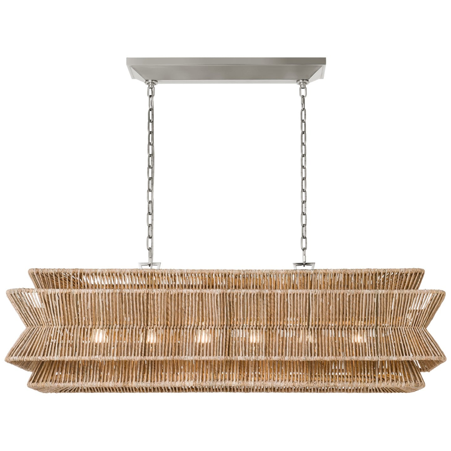 Visual Comfort Signature Canada - CHC 5025PN/NAB - LED Linear Pendant - Antigua - Polished Nickel and Natural Abaca