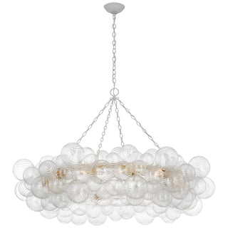 Visual Comfort Signature Canada - JN 5108PW/CG - LED Chandelier - Talia - Plaster White and Clear Swirled Glass
